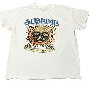 SUBLIME Band Concert Music White With Sun Distressed Washed Tee Women’s Size XL